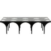 Noir Akashi Coffee Table - Industrial Steel & Glass, 30"