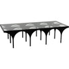 Noir Akashi Coffee Table - Industrial Steel & Glass, 30"