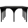 Noir Akashi Coffee Table - Industrial Steel & Glass, 30"