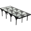 Noir Akashi Coffee Table - Industrial Steel & Glass, 30"