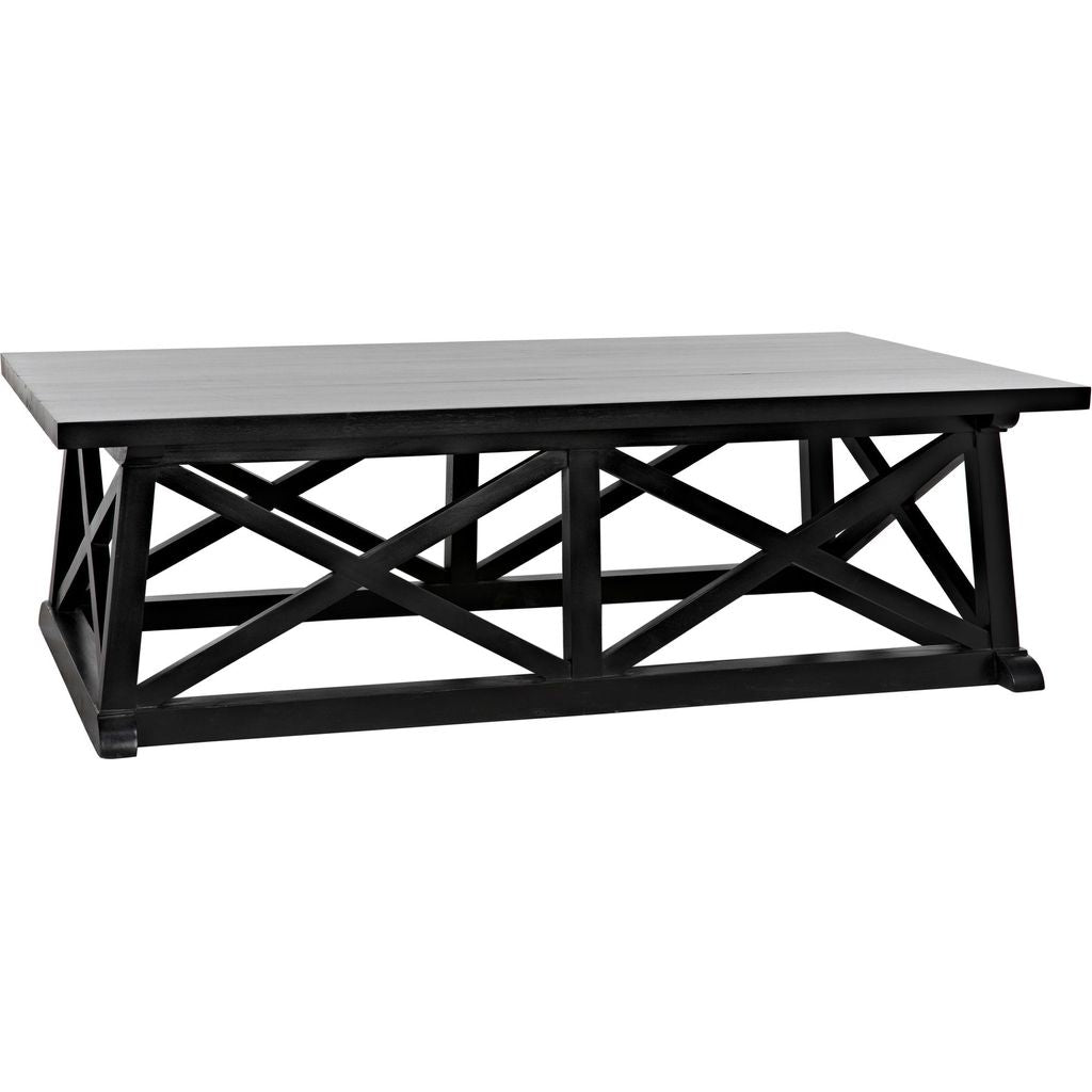 Noir Sutton Coffee Table,Hand Rubbed Black - Mahogany, 34"