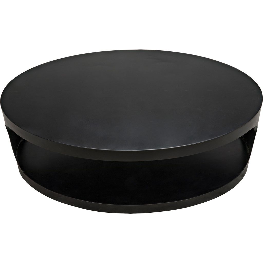 Noir Eclipse Oval Coffee Table, Black Steel, 29"