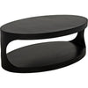 Noir Eclipse Oval Coffee Table, Black Steel, 29"