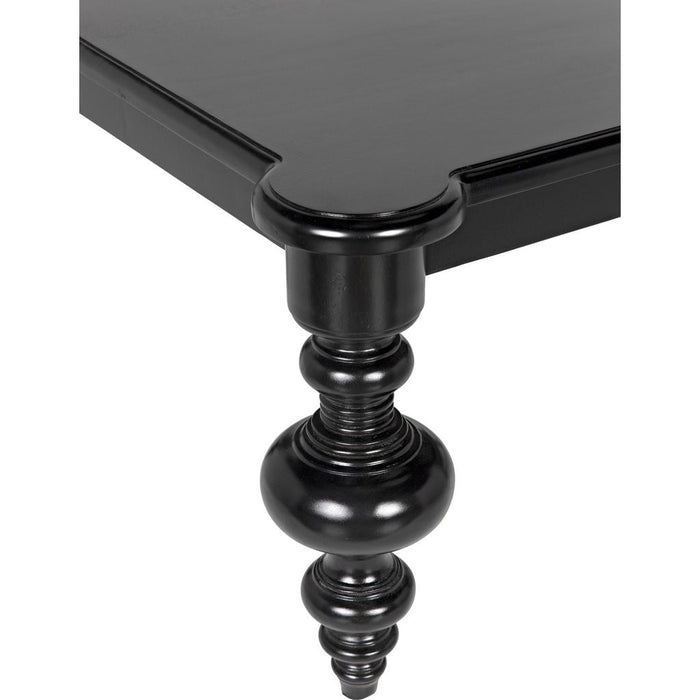 Noir Graff Coffee Table, Hand Rubbed Black - Mahogany & Veneer, 37.5"