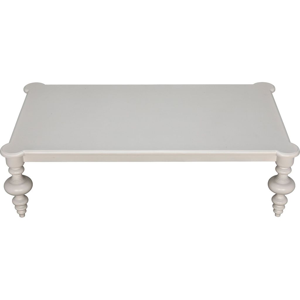 Noir Graff Coffee Table, Solid White - Mahogany & Veneer, 37.5"