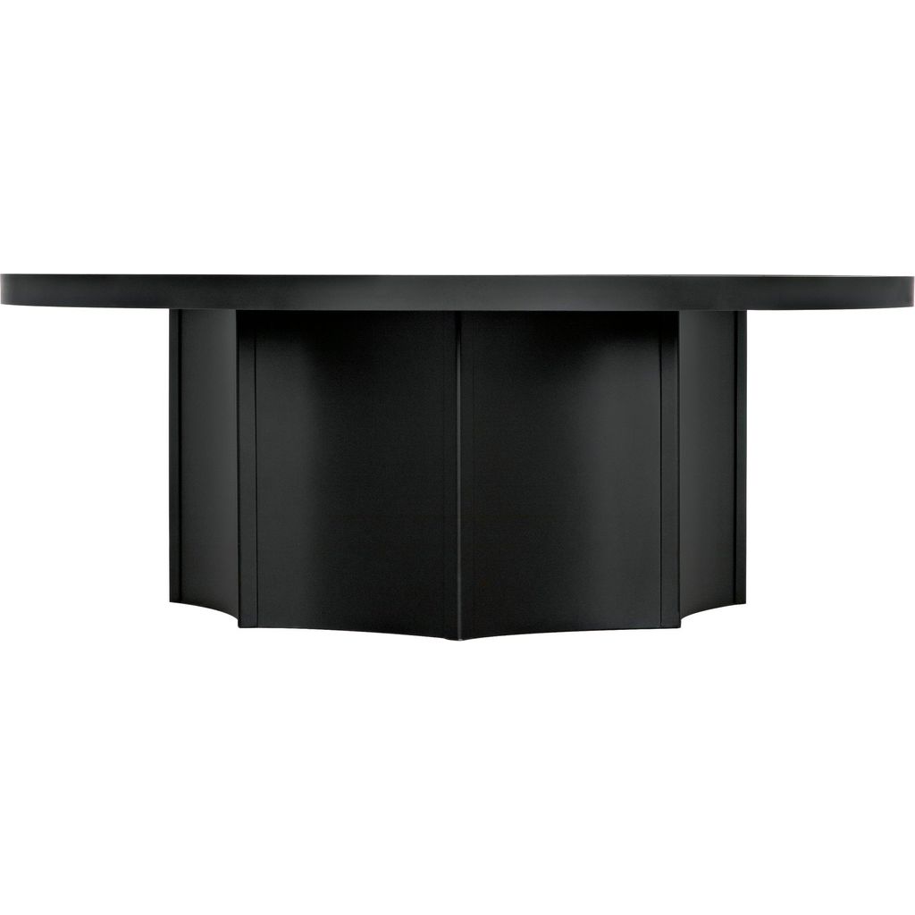 Noir Rome Coffee Table, Black Steel, 47.5"