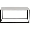 Noir Manning Coffee Table - Industrial Steel & Bianco Crown Marble, 24.5"