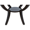 Noir Scheffield Round End Table, Distressed Brown - Birch & Veneer, 30"