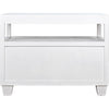 Noir 2-Drawer Side Table w/ Sliding Tray, White Wash, 19.5"