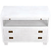 Noir 2-Drawer Side Table w/ Sliding Tray, White Wash, 19.5"