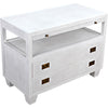 Noir 2-Drawer Side Table w/ Sliding Tray, White Wash, 19.5"