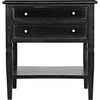 Noir Oxford 2-Drawer Side Table, Hand Rubbed Black - Mahogany & Veneer, 20"