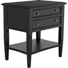 Noir Oxford 2-Drawer Side Table, Hand Rubbed Black - Mahogany & Veneer, 20"