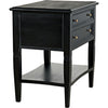 Noir Oxford 2-Drawer Side Table, Hand Rubbed Black - Mahogany & Veneer, 20"