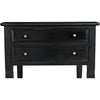 Noir Oxford 2-Drawer Side Table, Hand Rubbed Black - Mahogany & Veneer, 20"