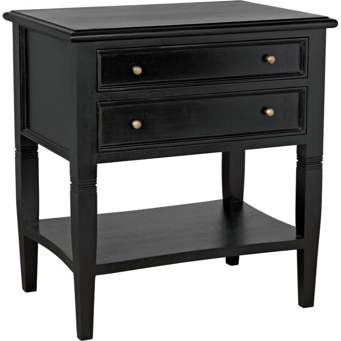 Primary vendor image of Noir Oxford 2-Drawer Side Table, Hand Rubbed Black - Mahogany & Veneer, 20"