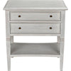 Noir Oxford 2-Drawer Side Table, White Wash - Mahogany & Veneer, 20"