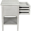 Noir Oxford 2-Drawer Side Table, White Wash - Mahogany & Veneer, 20"