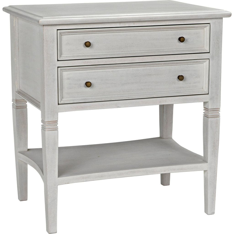 Primary vendor image of Noir Oxford 2-Drawer Side Table, White Wash - Mahogany & Veneer, 20