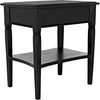 Noir Oxford 1-Drawer Side Table, Hand Rubbed Black - Mahogany & Veneer, 20"