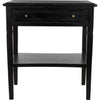 Noir Oxford 1-Drawer Side Table, Hand Rubbed Black - Mahogany & Veneer, 20"