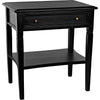 Noir Oxford 1-Drawer Side Table, Hand Rubbed Black - Mahogany & Veneer, 20"