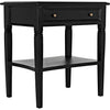 Noir Oxford 1-Drawer Side Table, Hand Rubbed Black - Mahogany & Veneer, 20"