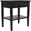 Noir Oxford 1-Drawer Side Table, Hand Rubbed Black - Mahogany & Veneer, 20"