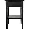 Noir Oxford 1-Drawer Side Table, Hand Rubbed Black - Mahogany & Veneer, 20"