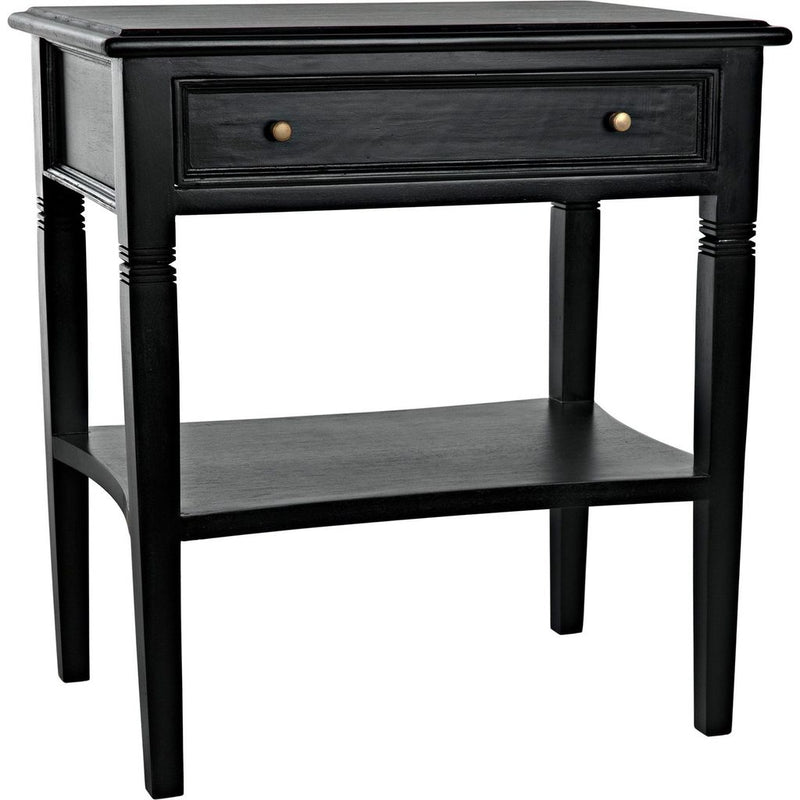 Primary vendor image of Noir Oxford 1-Drawer Side Table, Hand Rubbed Black - Mahogany & Veneer, 20