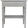 Noir Oxford 1-Drawer Side Table, White Wash - Mahogany & Veneer, 20"