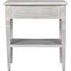 Noir Oxford 1-Drawer Side Table, White Wash - Mahogany & Veneer, 20"