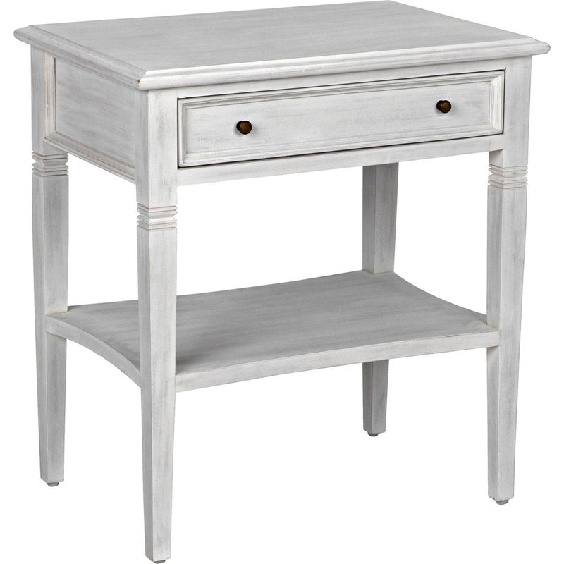 Primary vendor image of Noir Oxford 1-Drawer Side Table, White Wash - Mahogany & Veneer, 20