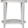 Noir Imperial Side Table, White Wash - Mahogany & Antiqued Mirror, 26"