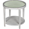 Noir Imperial Side Table, White Wash - Mahogany & Antiqued Mirror, 26"