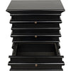 Noir Ascona Side Table, Hand Rubbed Black - Mahogany & Veneer, 20"