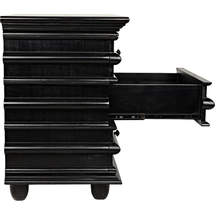 Noir Ascona Side Table, Hand Rubbed Black - Mahogany & Veneer, 20"