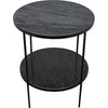 Noir Rivoli Side Table - Industrial Steel & Night Snow Marble, 25"