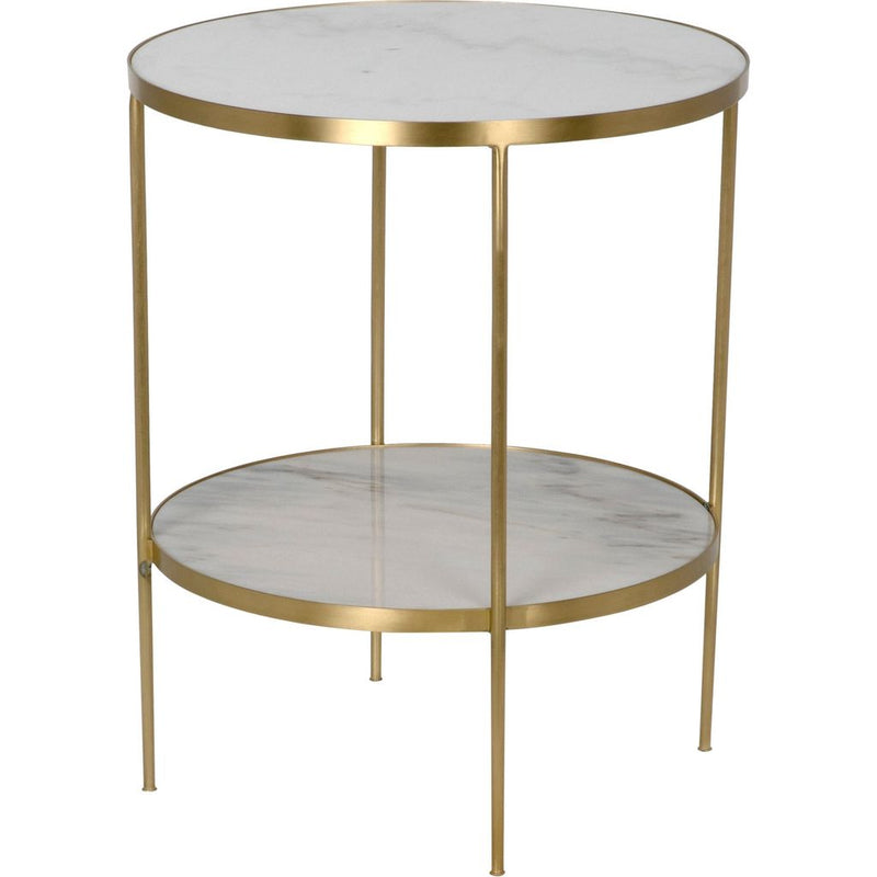 Primary vendor image of Noir Rivoli Side Table - Industrial Steel & Bianco Crown Marble, 25