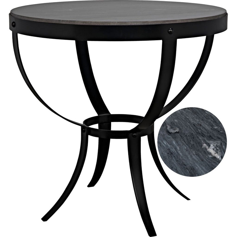 Primary vendor image of Noir Byron Side Table - Industrial Steel & Night Snow Marble, 30