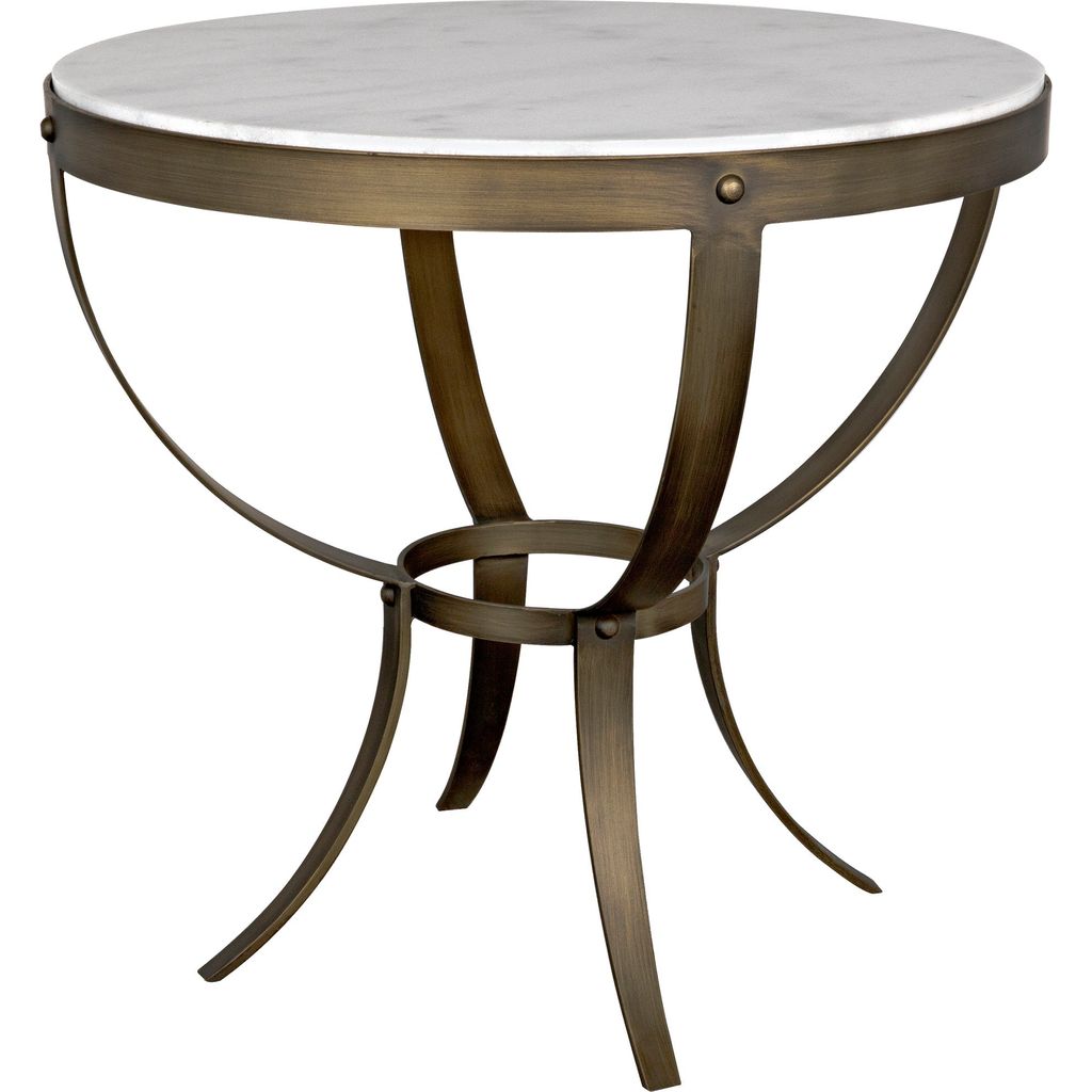 Primary vendor image of Noir Byron Side Table - Industrial Steel & Bianco Crown Marble, 30"