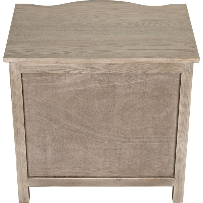 Noir Curved Front Side Table - Elm & Veneer, 22"