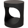 Noir Eclipse Round Side Table, Black Steel, 22"