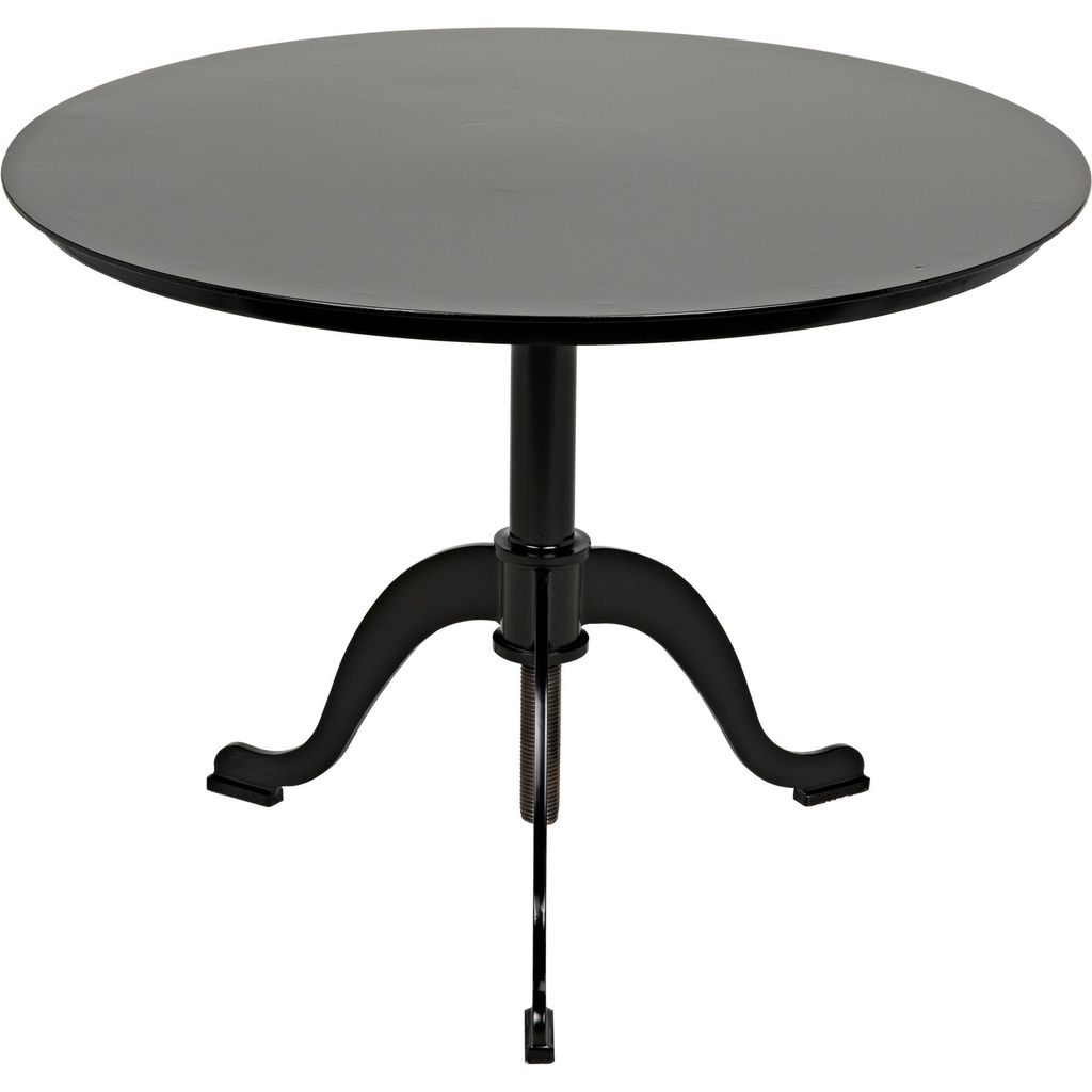 Noir Kaldera Side Table, Black Steel, 29" Dia.