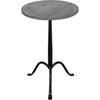 Noir Cosmopolitan Side Table - Industrial Steel & Night Snow Marble, 15"