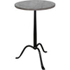 Noir Cosmopolitan Side Table - Industrial Steel & Night Snow Marble, 15"