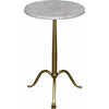 Noir Cosmopolitan Side Table - Industrial Steel & Bianco Crown Marble, 15"