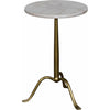 Noir Cosmopolitan Side Table - Industrial Steel & Bianco Crown Marble, 15"