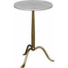 Noir Cosmopolitan Side Table - Industrial Steel & Bianco Crown Marble, 15"