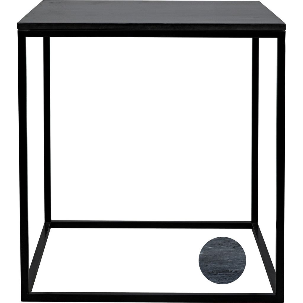 Primary vendor image of Noir Landon Side Table - Industrial Steel & Night Snow Marble, 27"